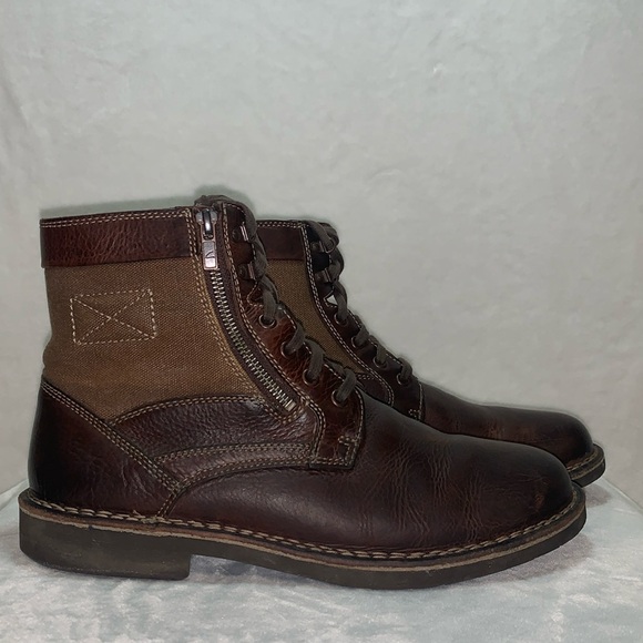 Clarks Medway Leather/Canvas men’s size 9.5 - Picture 1 of 7